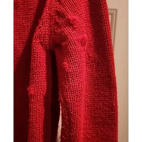 Carol Rose Knit Red Cardigan Sweater Women  Size M Cowell Neck - Picture 8 of 9